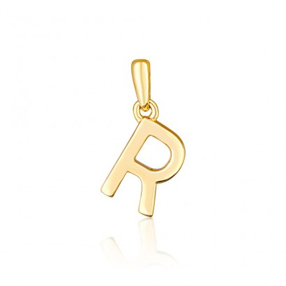 Stříbrný zlacený přívěsek iniciála písmeno R