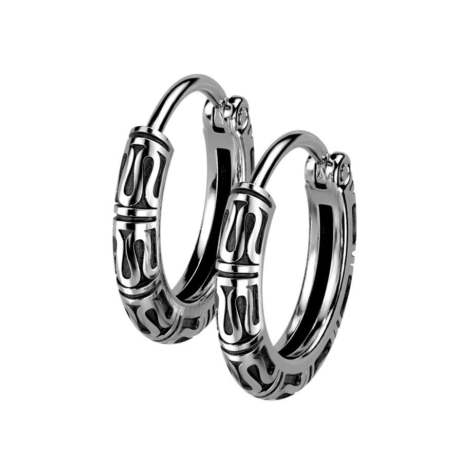 Ocelové náušnice - kruhy - OPN1958-ST