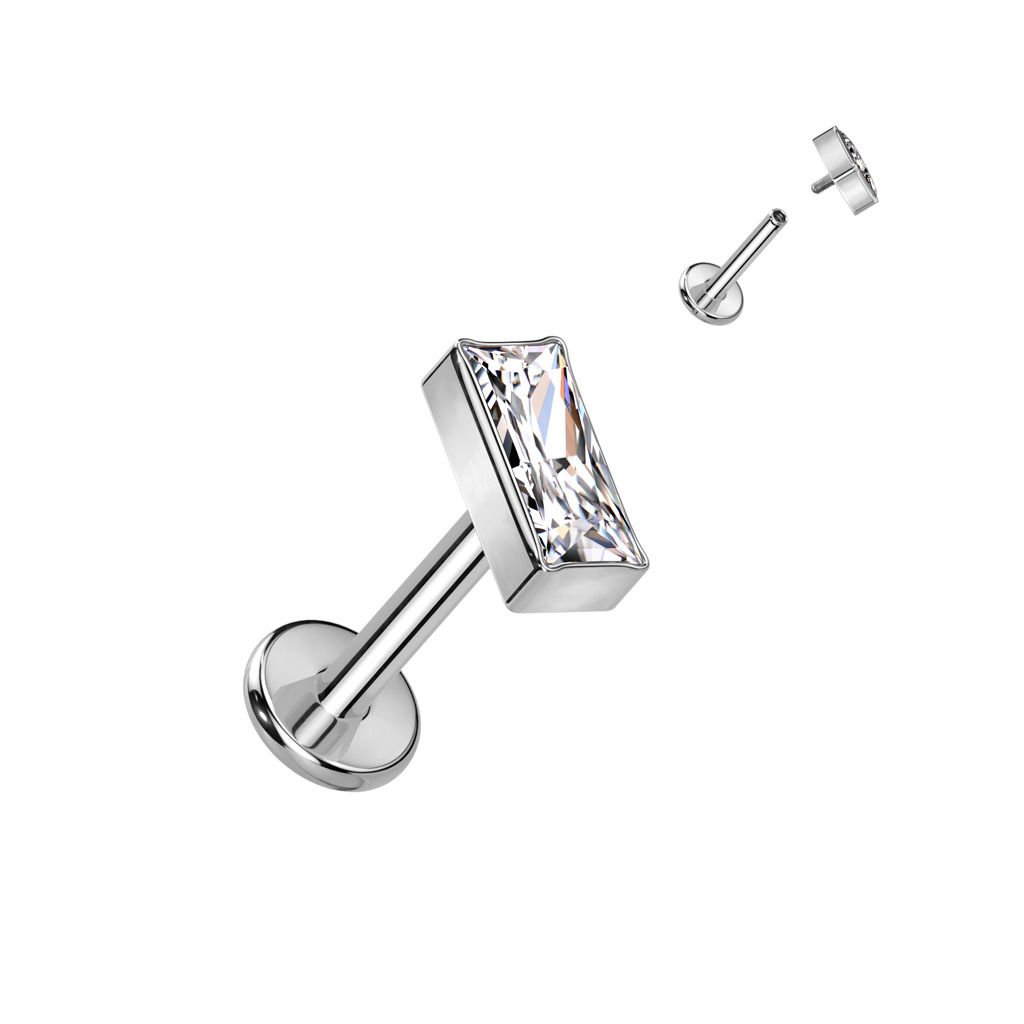 Levně S4U Piercing do brady - labreta TITAN obdélník (1,2 x 8 mm) - TIT1260-1208