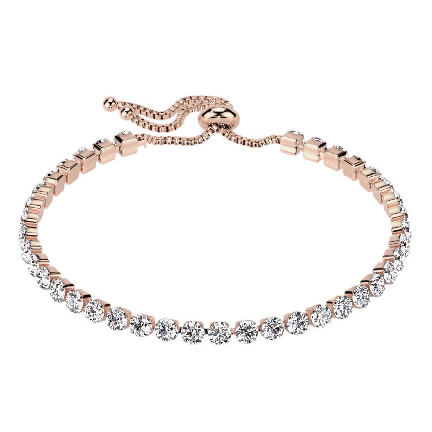 Zlacený štrasový ocelový náramek - OPA1763-RD