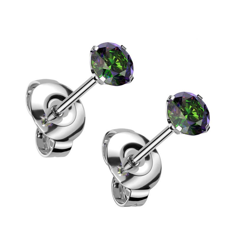 Titanové náušnice se zirkonem vitrail medium 4 mm - KM2023VM-04