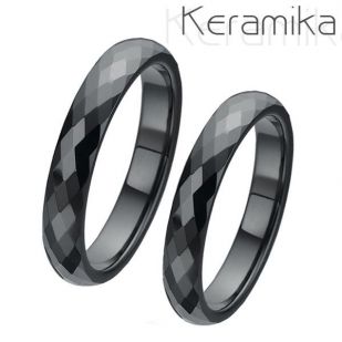 KM1002 Keramické snubní prsteny šíře 4mm - pár