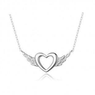 Stříbrný náhrdelník okřídlené srdce