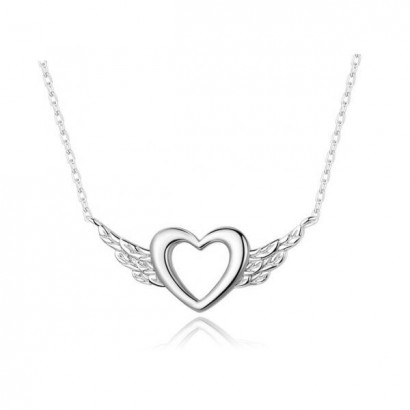 Stříbrný náhrdelník okřídlené srdce