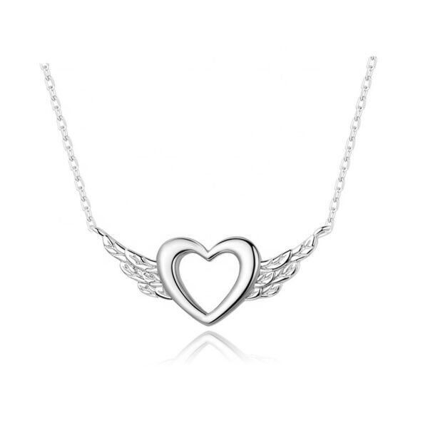 S4U Stříbrný náhrdelník okřídlené srdce - ZB87021