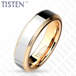 Snubní prsten TISTEN růžové zlato, šíře 6 mm, vel. 65
