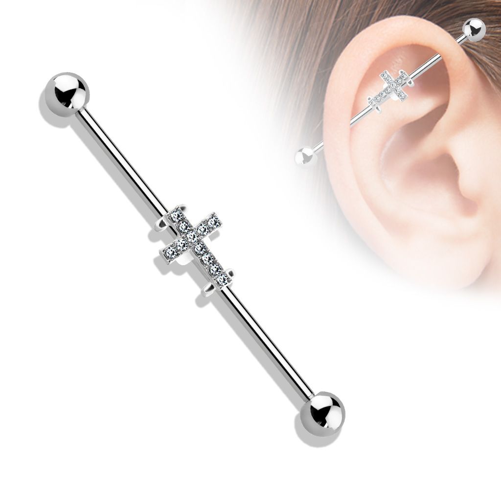 Levně Industrial piercing - kříž