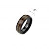 Pánský ocelový prsten vykládaný dřevem vel. 67