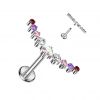 Piercing do brady - labreta TITAN (duhová)