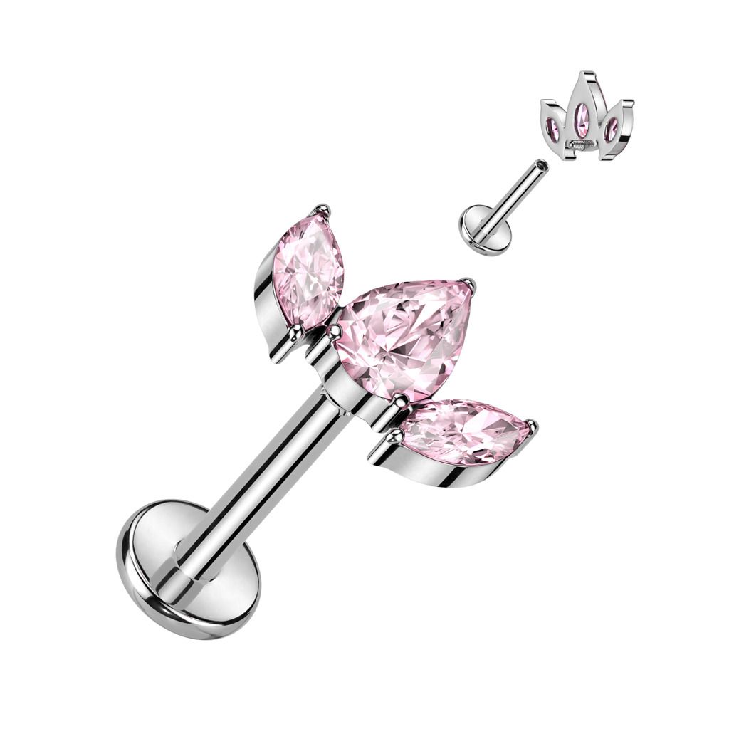 Levně S4U Piercing do brady - labreta TITAN (růžová) - TIT1277-P