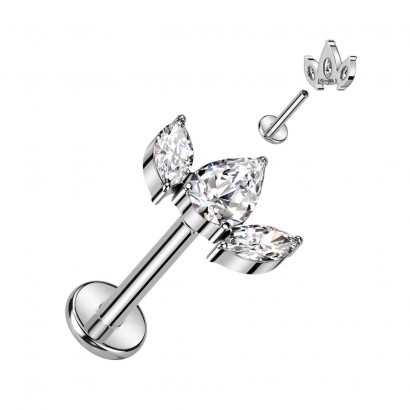 Piercing do brady - labreta TITAN (čirá)