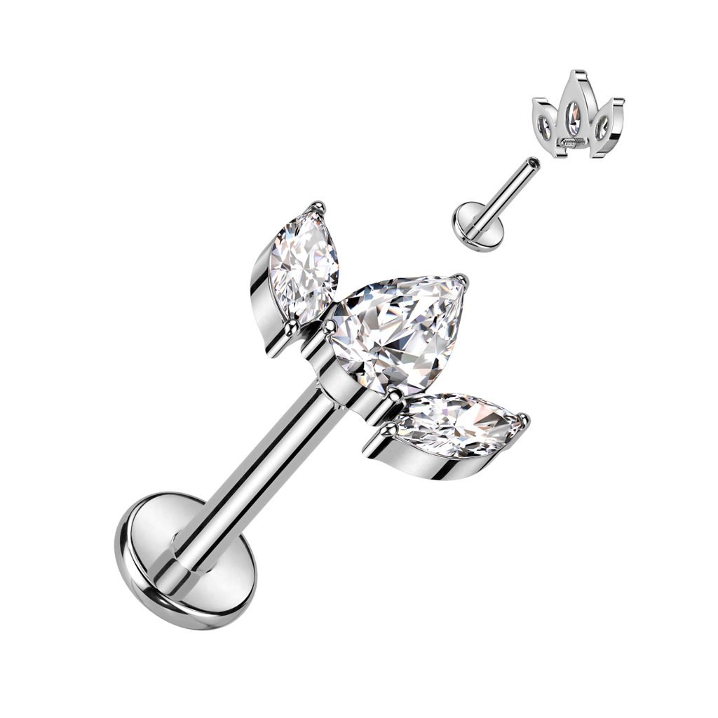 Levně S4U Piercing do brady - labreta TITAN (čirá) - TIT1277-C