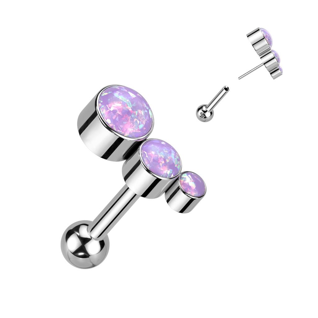 Levně PUSH IN cartilage piercing do ucha TITAN (fialová) - TIT1270-OP38
