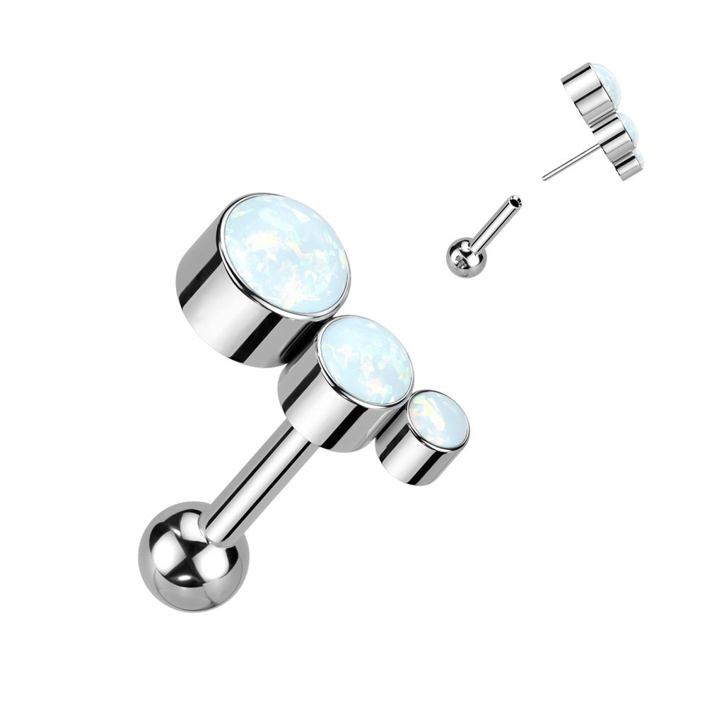 Levně PUSH IN cartilage piercing do ucha TITAN (bílá) - TIT1270-OP17