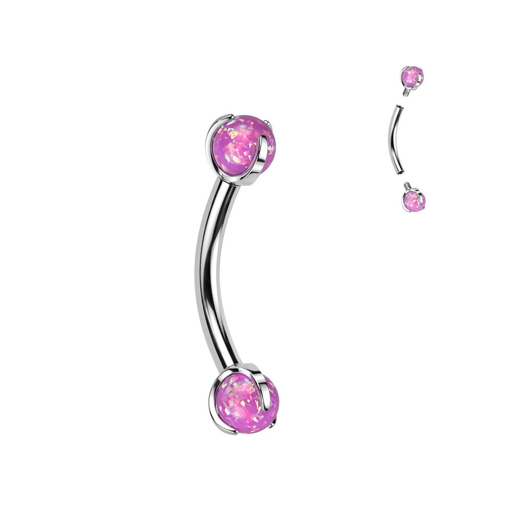 Levně S4U Piercing do obočí TITAN opál (růžová) - TIT1279-OP22