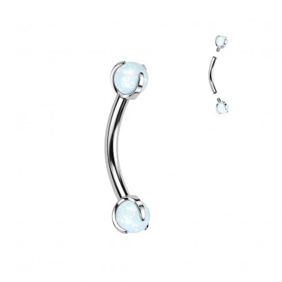 Piercing do obočí TITAN opál (bílá)