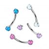 Piercing do obočí TITAN opál (modrá)