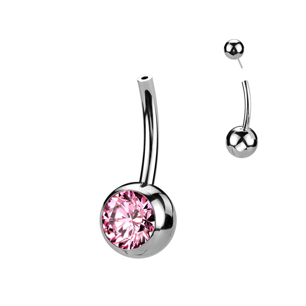 Levně S4U PUSH IN piercingu do pupíku TITAN (růžová) - TIT1272-P