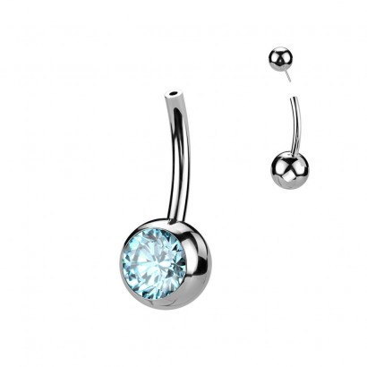 PUSH IN piercingu do pupíku TITAN (tyrkysová)