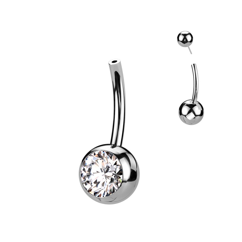Levně S4U PUSH IN piercingu do pupíku TITAN (čirá) - TIT1272-C