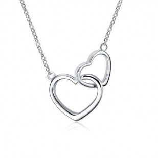 Stříbrný náhrdelník propojená srdce