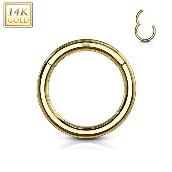 Zlatý piercing - segment kruh, Au 585/1000 (1 x 9 mm) - ZL01262-YG-1009