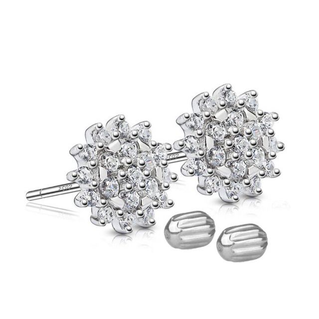 S4U Stříbrné náušnice kytičky - ZB83284-C