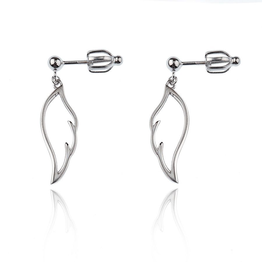 Stříbrné visací náušnice - křídla - ZB83388