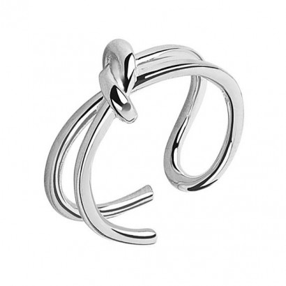 Dvojitý stříbrný prsten uzlík