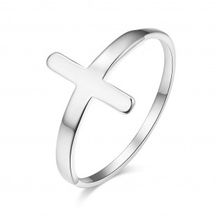 Ocelový prsten kříž