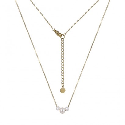 Zlacený ocelový náhrdelník s perličkami