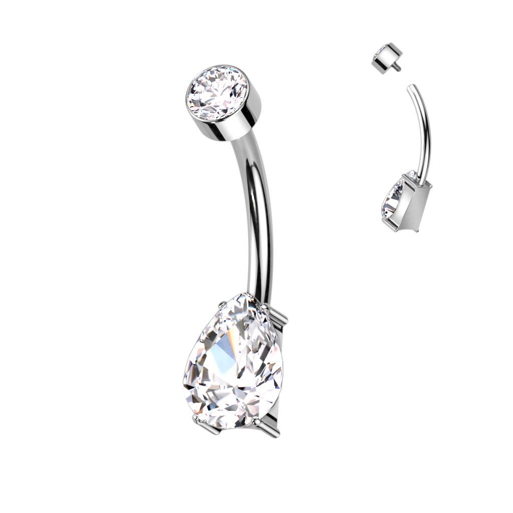 Piercing do pupíku - TITAN čirý - TIT1266-C