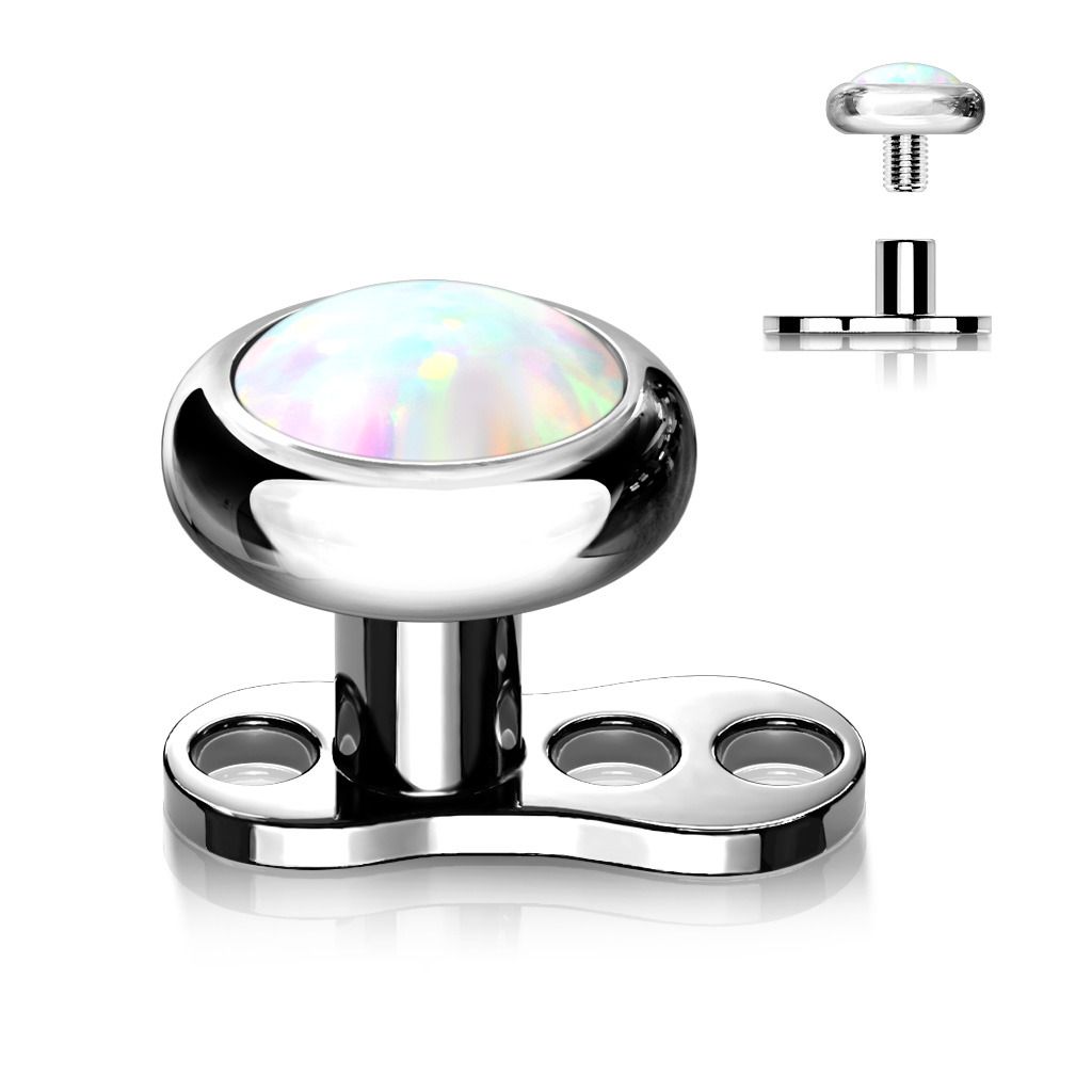 Kompletní microdermal piercing 1,6 mm (bílá) - MD037-OP17-04