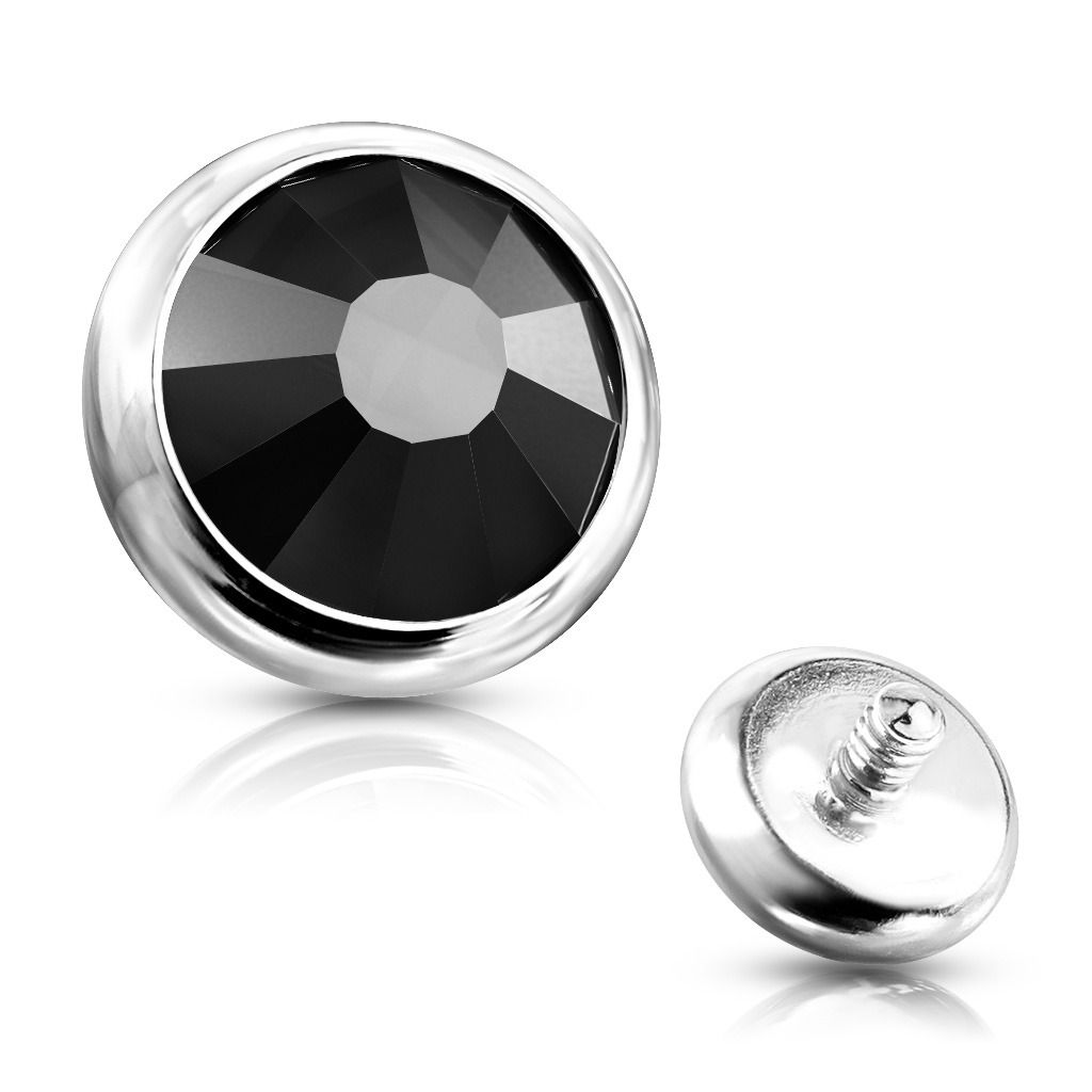 Levně S4U Náhradní kamínek k labretě, průměr 4 mm (černá) - ND005-04K