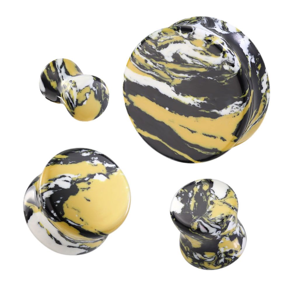 Levně Mramorovaný plug do ucha (16 mm) - PL01278-16