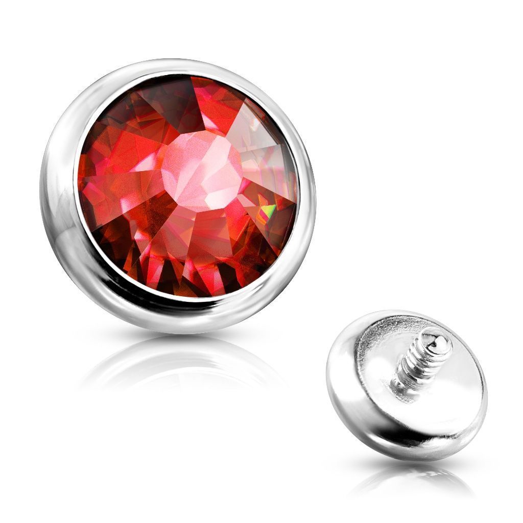 Levně S4U Náhradní kamínek k labretě, průměr 3 mm (červená) - ND005-03R
