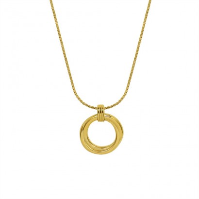 Zlacený ocelový náhrdelník kruh