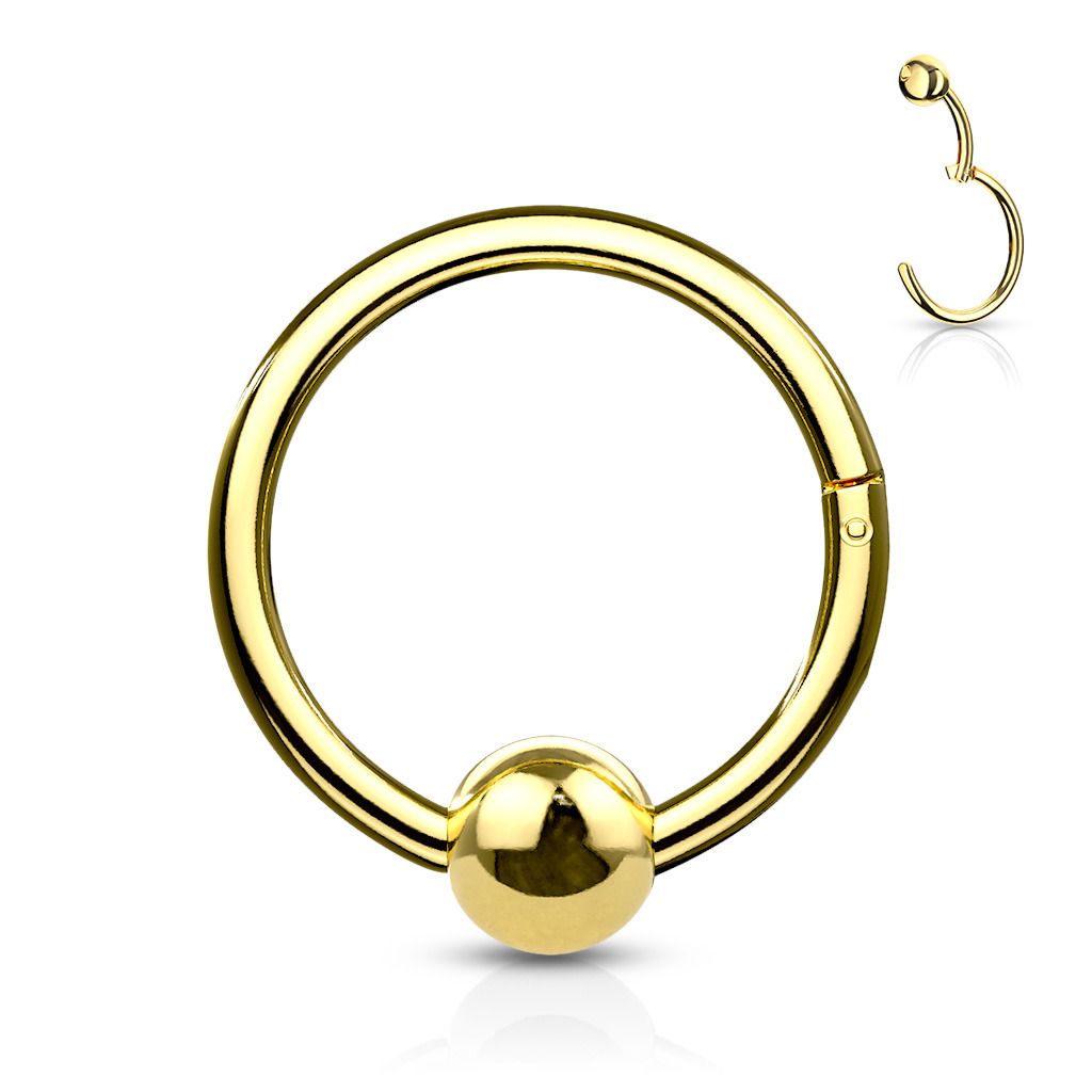 Piercing segment kruh s kuličkou 1,2 x 10 mm (žluté zlato) - K1040GD-1210