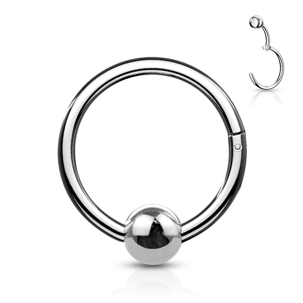 Levně Piercing segment kruh s kuličkou 1,2 x 10 mm (ocelová) - K1040ST-1210