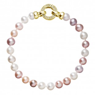 Perlový náramek z pravých říčních perel mix barev 23004.3