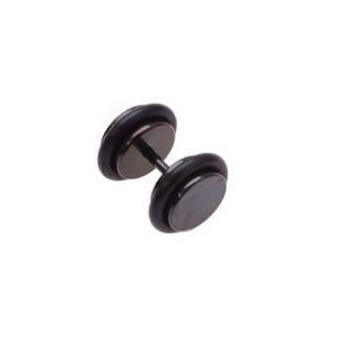 Falešný piercing do ucha černý - průměr 6 mm