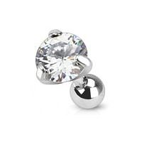 Cartilage piercing do ucha, čirý zirkon 3 mm - CP1012-3-C