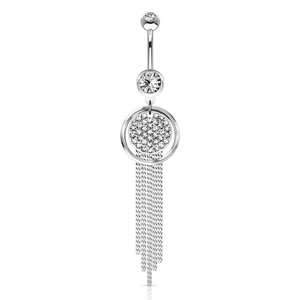 Piercing do pupíku s visací ozdobou (čirý)