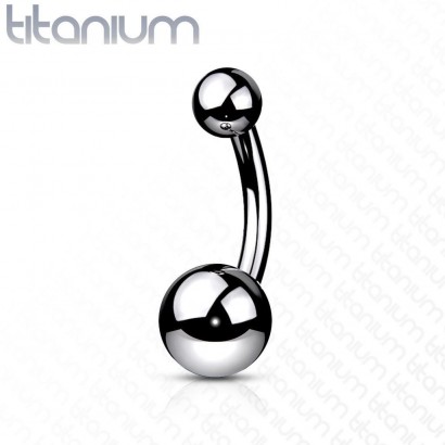 Piercing do pupíku - banánek malý TITAN, 1,2 x 10 mm