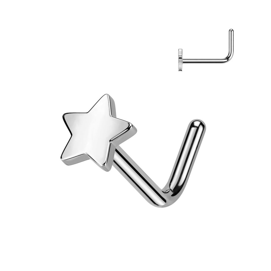 Levně Piercing do nosu hvězdička - TITAN - TIT1287