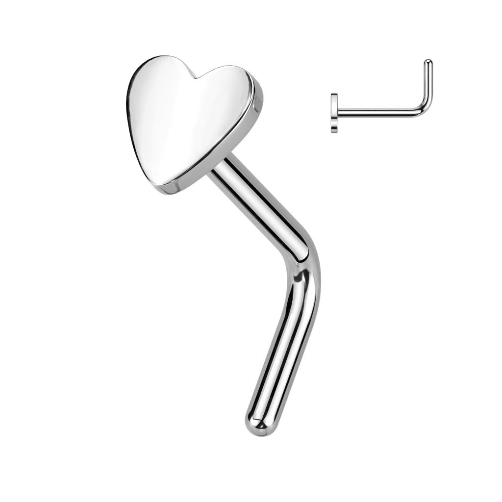 Levně Piercing do nosu srdíčko - TITAN - TIT1288