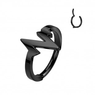 Černý ocelový kruh - helix / cartilage piercing