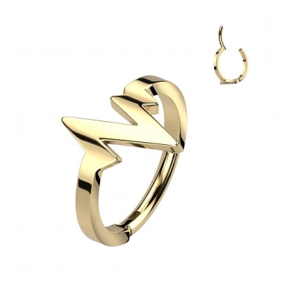 Zlacený ocelový kruh - helix / cartilage piercing (1,2 x 8 mm)