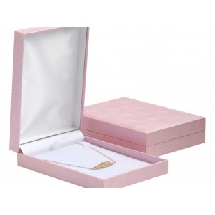 Růžová koženková krabička na náhrdelník