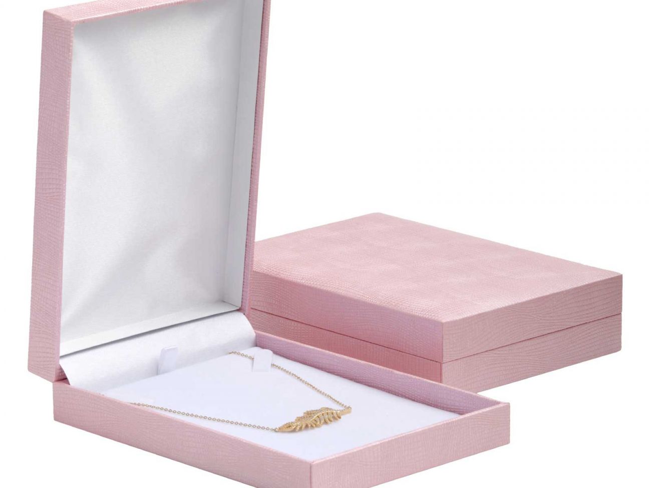 S4U Růžová koženková krabička na náhrdelník - KR0480